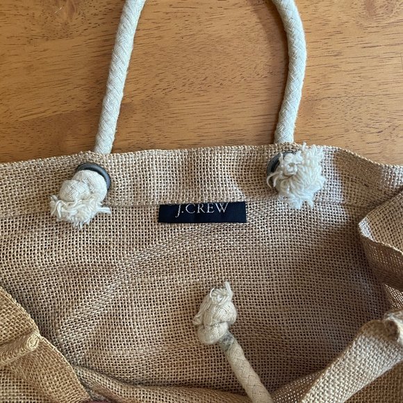 Vintage J. Crew mini burlap tote bag - Picture 4 of 4